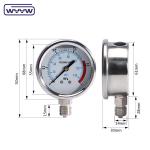 CE High Pressure Gauge Stainless Steel Autoclave Pressure Gauge Manometer