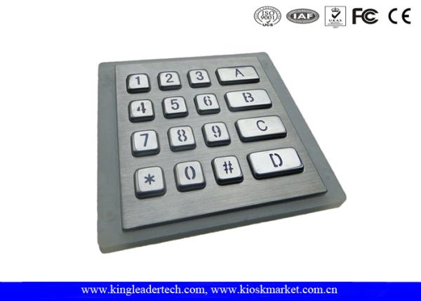 Cheap Illuminated Metal Keyboard With 16 Numbers IP65 Waterproof Keys for sale