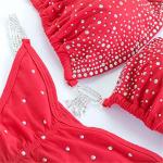 Rhinestone Connectors Bikini Contest Bathing Suits Breathable Stretchable