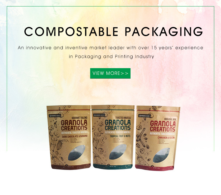 Flat Bottom Biodegradable Packaging Bags Laminated Pouch For Coffee Bean Packaging