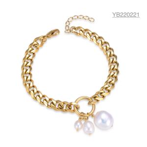 Quality Saya Gold Rhinestone Bracelet Socialite Brand Pearl Pendant Bracelet wholesale