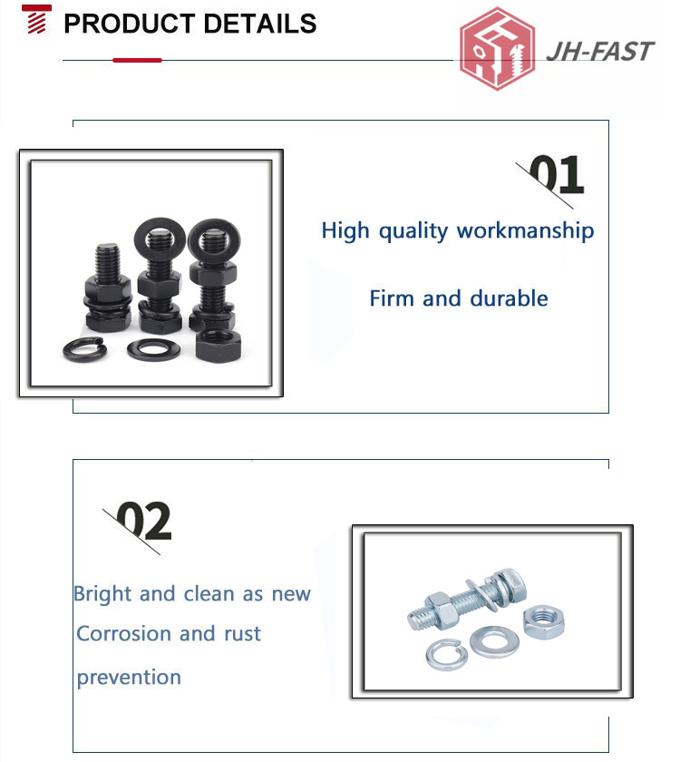 ISO9001 2015 Certified Customized M8 M12 Size SS Hex Bolts and Nuts SS304 316 DIN 933