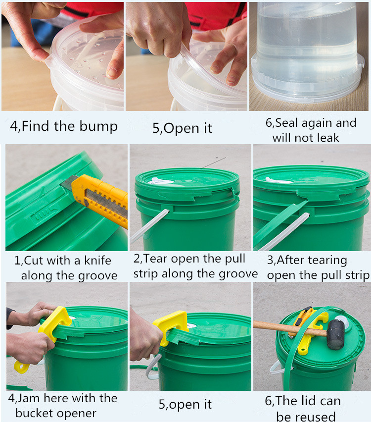 Round 20L Tap 5 Gallon Multi-Functional Coaches Bucket Cooling Kegs Stripe Plastic Container