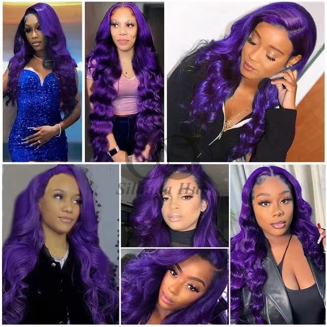 Purple Body Wave Remy Human Hair Bundles Sew In Weave Bundles Brazilian Bundle Deals