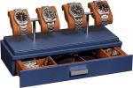 ROTHWELL Luxury Watch Display Case for 4 Watches – Leather Watch Box with
