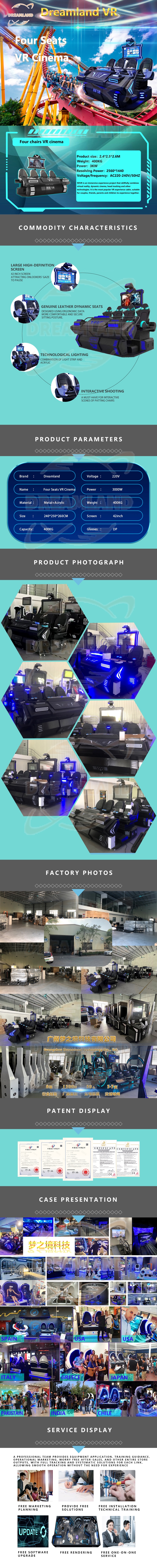 Made in China order professional immersive virtual reality 9D VR 4 seat cinema dynamic sports chair