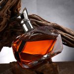 350ml Hand Carved Fire Polish Crystal Shape Glass Whiskey Bottle With Stopper