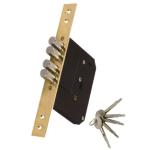 Black Painting Mortise Lock Body 4 Cylindrical Tongue With 5 Cross Keys