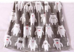 Quality Korean Style Children Soft Throw Blanket Flannel Blanket Rotary Printing Rabbit Design wholesale