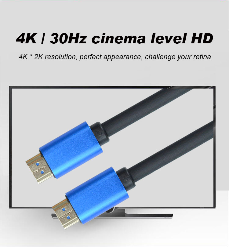 ROHS/CE Ethernet PVC 3D 4K 1080P HDMI Cable 19 Pin 10.2Gbps Meal To Meal Form