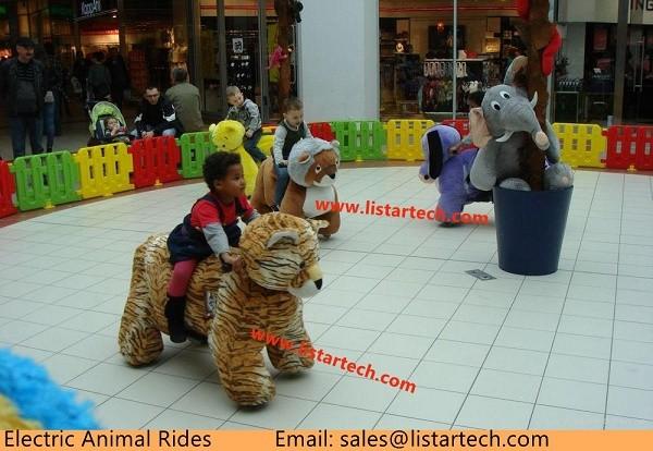 CE Certification Safe Design Animal Rides Plush Motorized Animals for Kids Mall