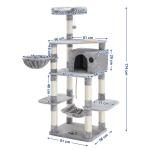 Heavy Duty Songmics Cat Tree , Unique Cat Furniture Convenient With Feeder Bowl