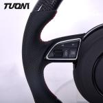 Audi 350mm Leather Carbon Fiber Sport Steering Wheel RS3 RS4 RS5 RS6