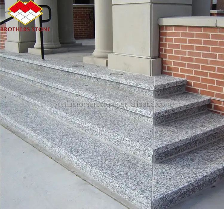 Natural Granite Flooring Stone Modern Design Cut-to-Size Straight Floating Stairs