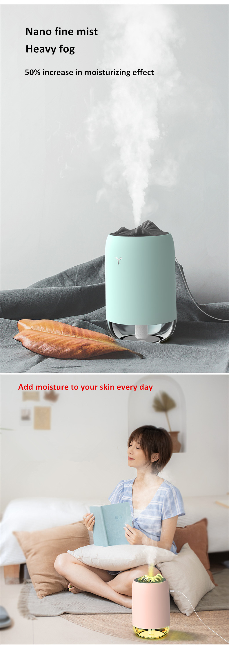 HOMEFISH 260ML Room Humidifier ABS PP Silicone Car Air Humidifier