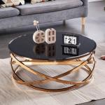 Light Luxury Stainless Steel Hotel Lobby Circular Coffee Table