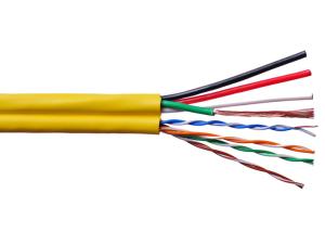 Quality UTP CAT5E+4C Siamese Coaxial Cable , Siamese Cable For Cctv PE Insulation wholesale