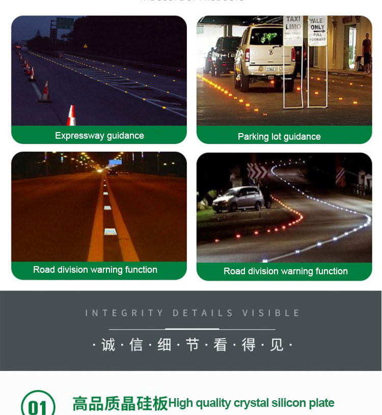 ROHS Certificate Solar Flashing Light Glass Cat Eye Road Stud for Highway Marking
