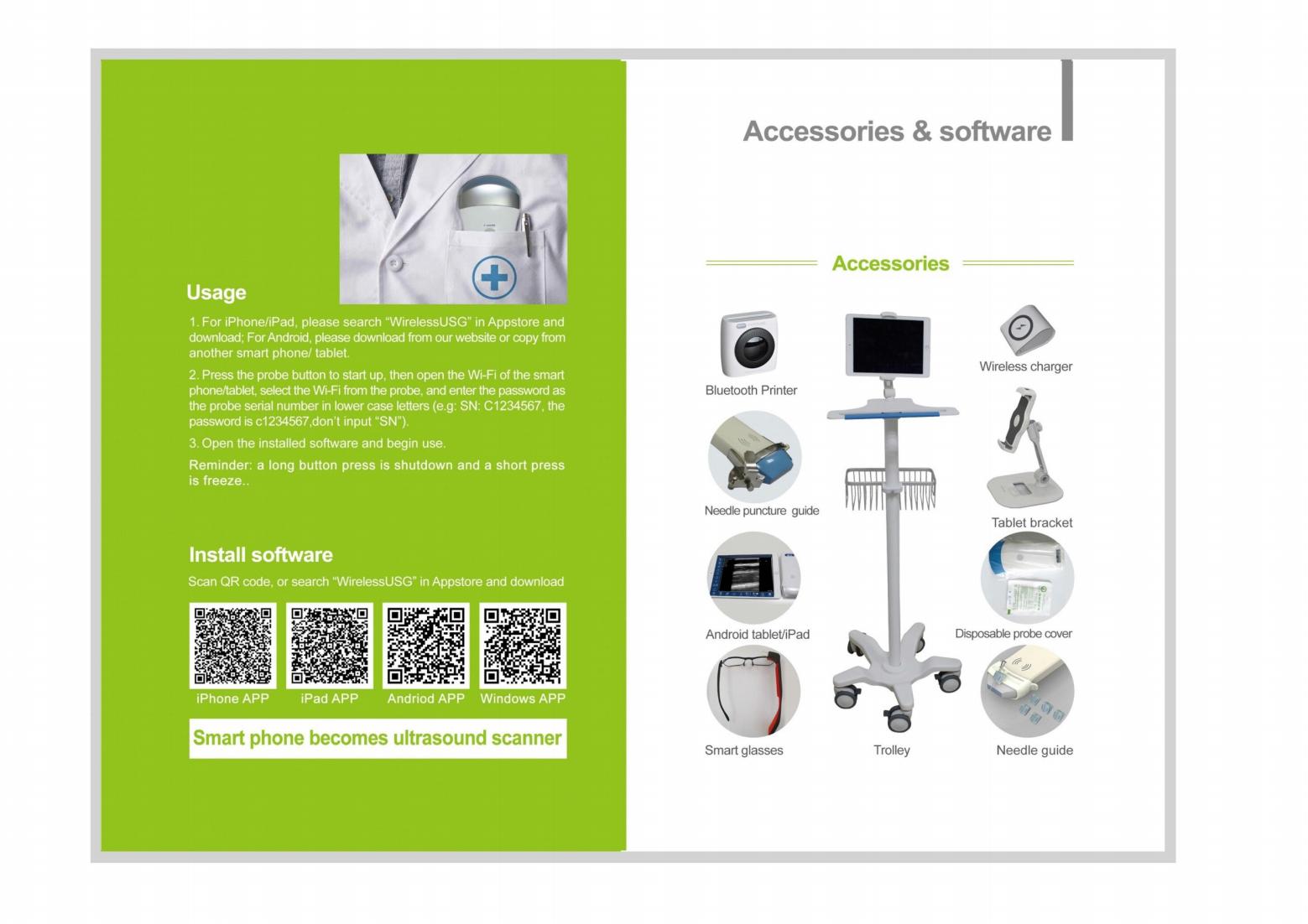 New products Phone / Android wireless USB probe mobile phone ultrasound for clinic