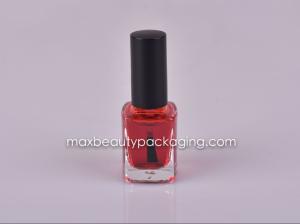 Quality shiny black nail polish cap flat brush square nail polish bottle 11ml nail polish plastic cosmetic packaging wholesale
