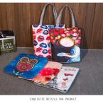 Lips print handbag canvas singles shoulder bag flower print canvas shopping bag
