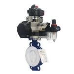 DN300 Pn16 Pneumatic Butterfly Valve Stainless Steel Ductile Iron Wafer