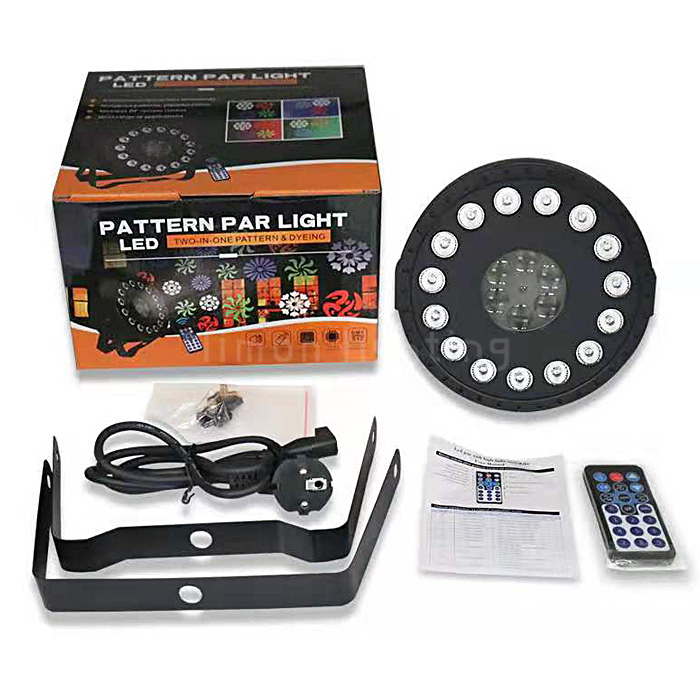 2019 Hot 15 pcs RGB 3in1 Tricolor Wash LED Pattern Flat Par Light with Wireless IR Control