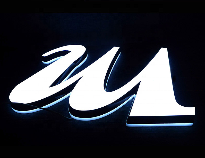 3D Acrylic double-sided luminous led letter indoor and outdoor shops and cafes