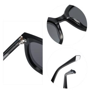 Quality Retro Round Acetate Sunglasses Women UV400 Protective Glasses wholesale