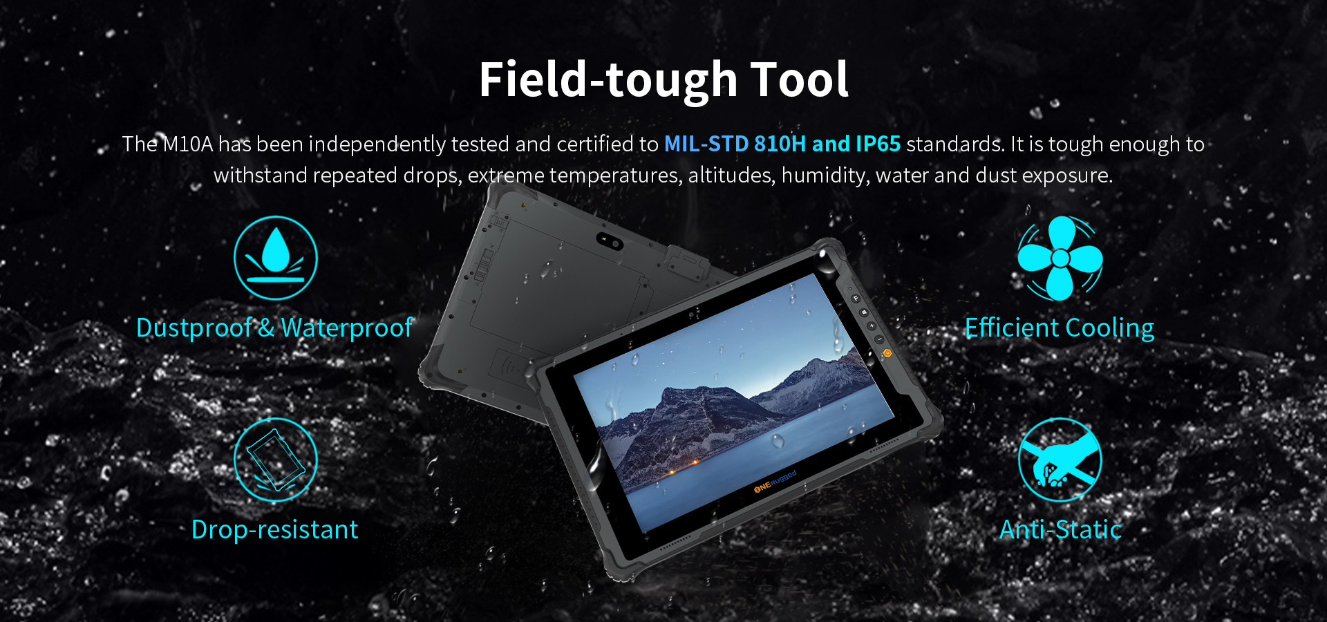 ONERugged M10A 10In Win Rugged Tablets Shockproof GPS NFC Intel I5/I7 RS232