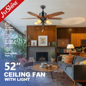 Quality OEM Energy Saving Pull Switch Ceiling Fan With 5 Wooden Blades wholesale