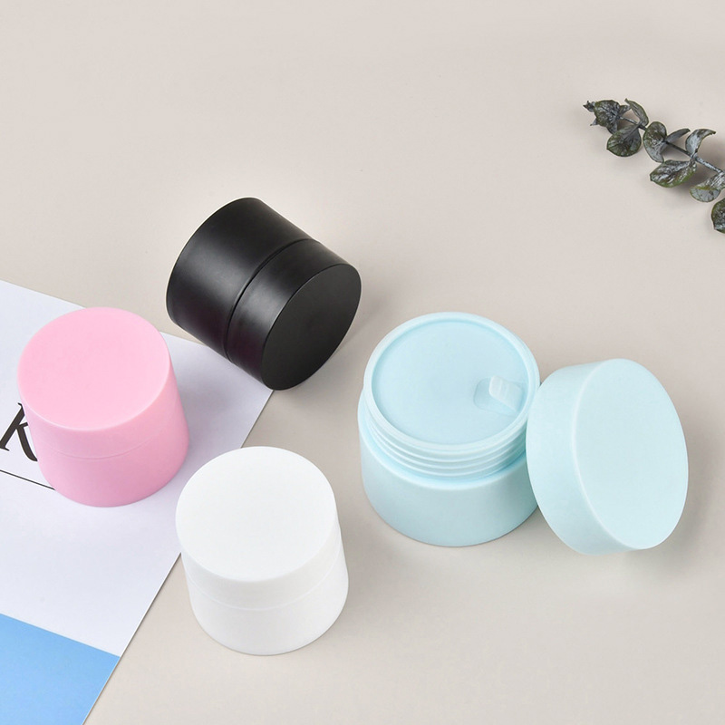 PP Double Wall Round Jar for Face Cream Sample 3g5g10g15g30g Black White Blue Pink Matte Custom Empty Plastic Nail Gel Jar
