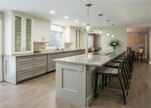 Quality Matt MDF Wood Kitchen Cabinets Quartz / Granite Countertop Lacquer Shaker Style wholesale