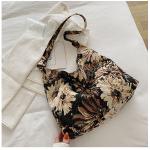 LARGE CAPACITY WOMEN'S BAG FRENCH SIMPLE CANVAS BAG OIL PAINTING NATIONAL STYLE