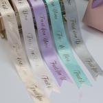 Printing Bouquet Flower Polyester Grosgrain Ribbon Cake Handmade DIY Satin