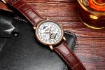 Business Mechanical Skeleton Watch Gold Case Elegant Appearance