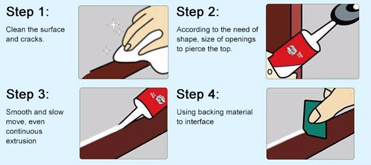 Clear Weatherproof Silicone Sealant High Performance Acid Glass Glue