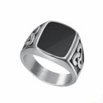Black Enamel Mens Stainless Wedding Bands Size 5 - 10 Stainless Steel Wedding