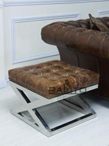 Quality classical old style antique leather stool club furniture wholesale