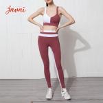 Women High Waist Scrunch RGS Yoga 2 Piece Set High Impact V Neck Bra