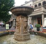 Garden water sandstone fountain with pool, china marble sculpture supplier