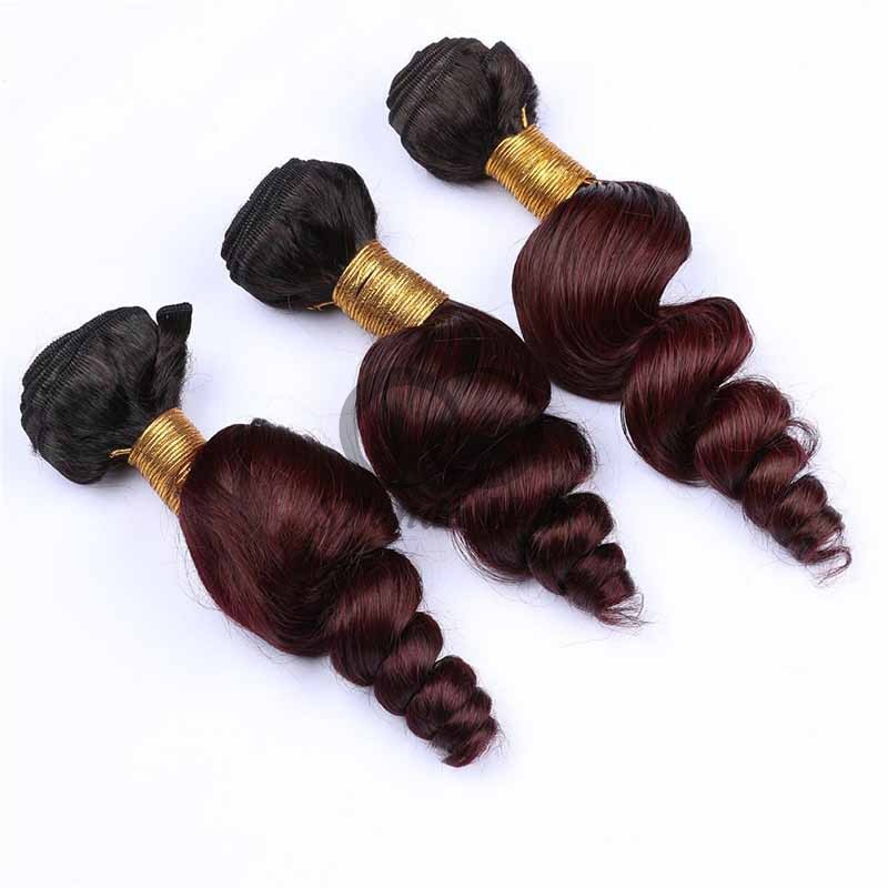 #T1B/99J Loose Wave Remy Human Hair Bundles Sew In Weave Bundles Brazilian Bundle Deals