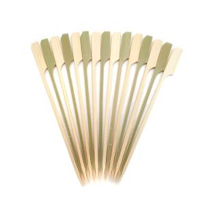 Quality 15cm bulk Green Bamboo Paddle Picks Sticks For Food wholesale