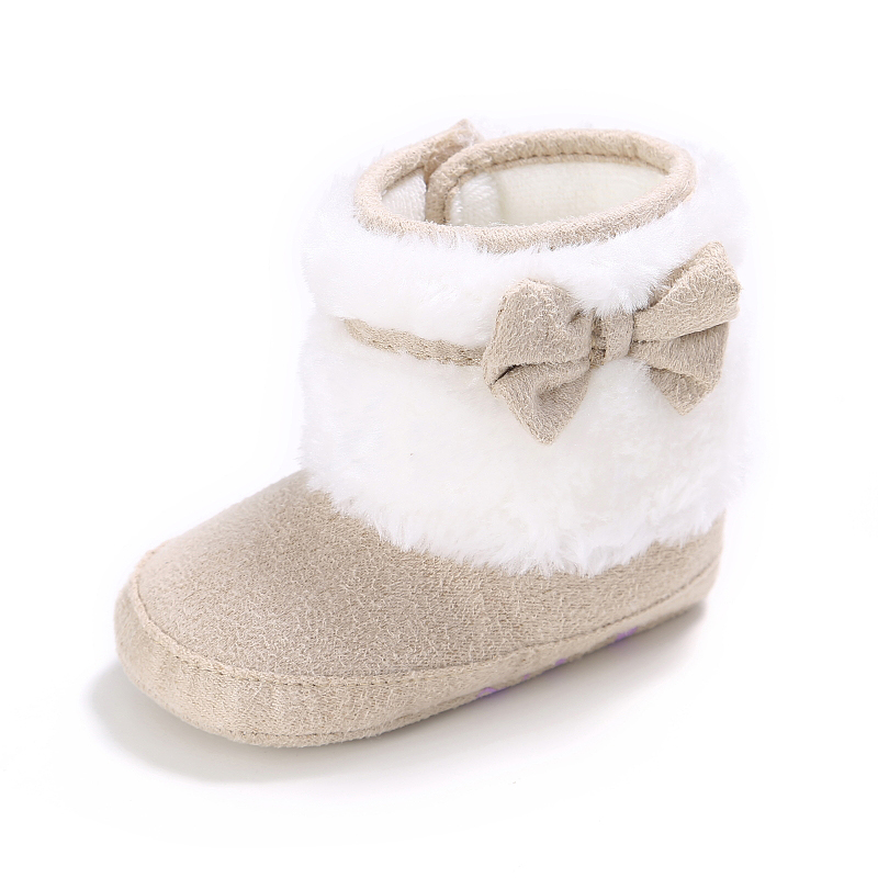 2019 winter Warm plush Bowknot 0-2 years Princess baby boots