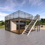 40FT Hurricane Proof Modular Home Glass Wall Terrace Prefab House for Steel