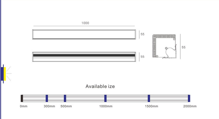 Aluminum Alloy 6063 OSRAM 2835 LED Contour Light