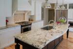 Modern Stone Slab Countertop Kitchen Designs White Rose Granite Countertop