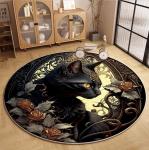 Round Cat Living Room Floor Carpets Polyester Fiber 180*180cm