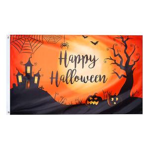Quality Orange 120x180cm Halloween Outdoor Flags Double Sided Printed wholesale