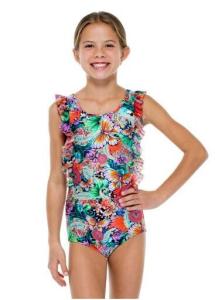 Quality Butterfly Print One-piece Swimsuit With Ruffles - Viva Cuba One Piece wholesale